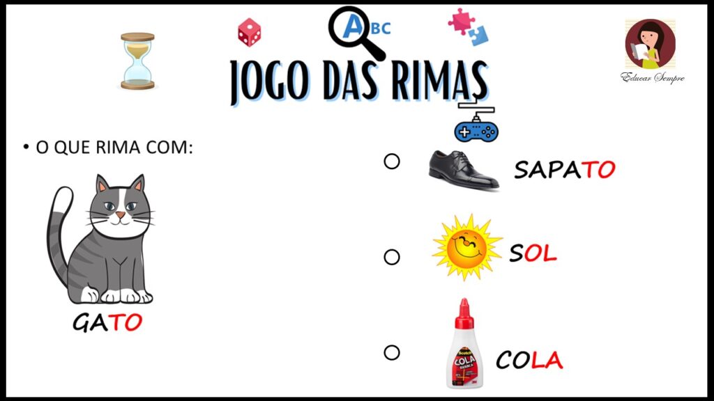 JOGO DAS RIMAS  Jogos de rimas, Rimas infantis, Rimas