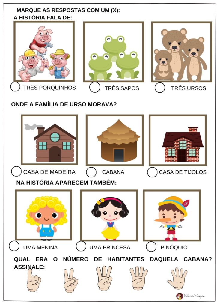 Três ursos - Ed. Infantil e Fundamental - Planos de Aula e Projetos