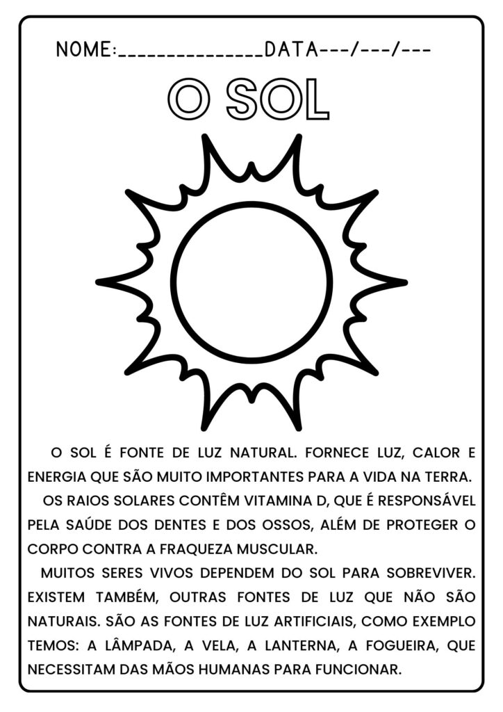 Plano de aula - 2o ano - A LUZ DO SOL COMO FONTE DE CALOR